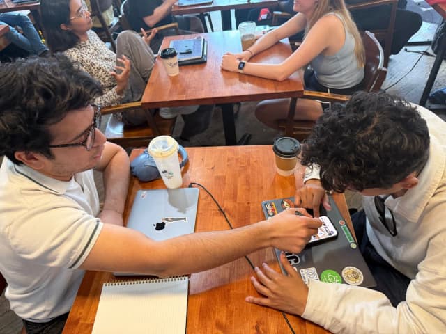 A participant in a usability test, one tap at a time